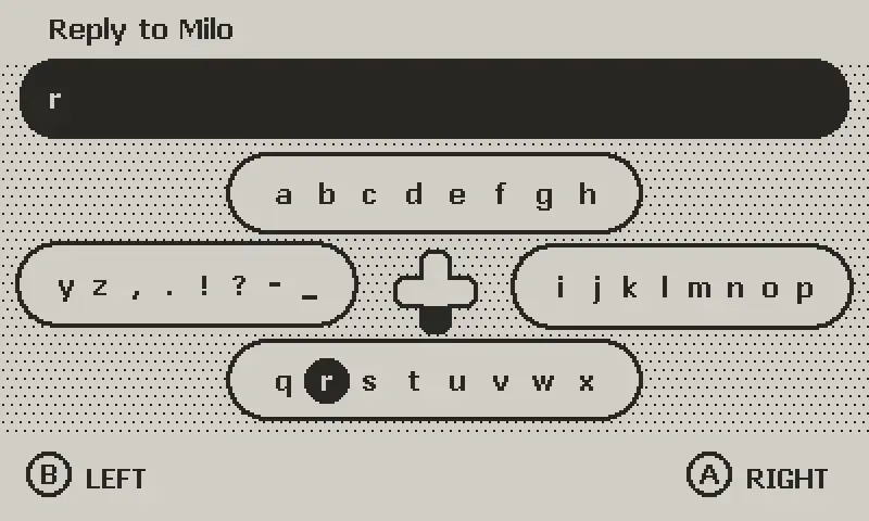 The reply keyboard (official itch.io screenshot)